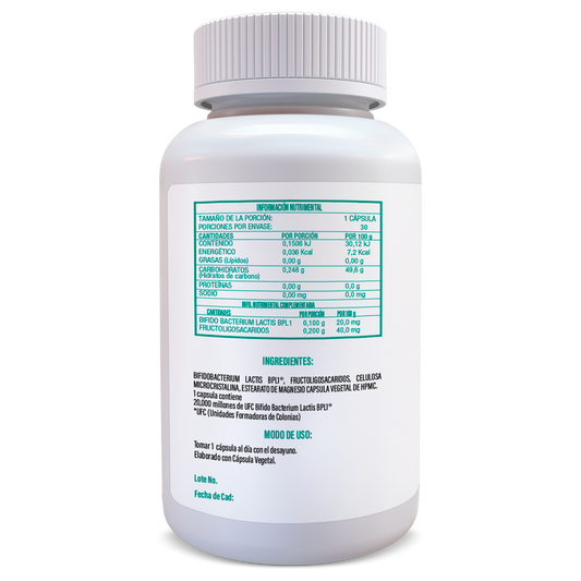 SMB XR SIMBIOTICOS PROBIOTICOS Y PREBIOTICOS 30 CAPS VEGANAS DE 500 MG
