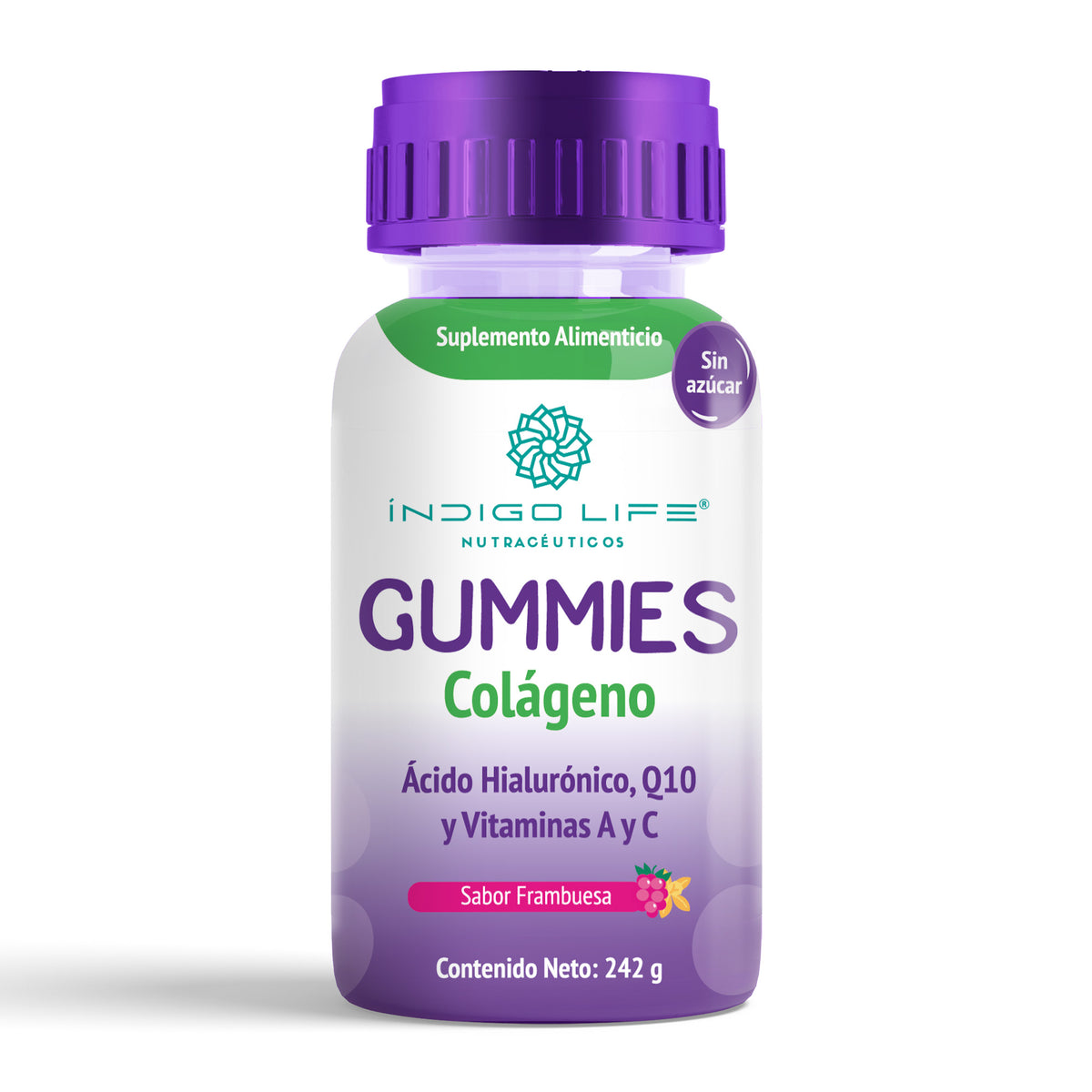 Gomitas de Colageno, Acido Hialuronico, Q10 y Vitaminas A y C 242 gr