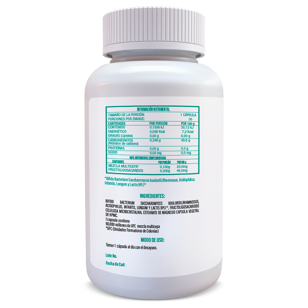 SMB MULTI  FR SIMBIOTICOS PROBIOTICOS Y PREBIOTICOS 30 CAPS VEGANAS DE 500 MG