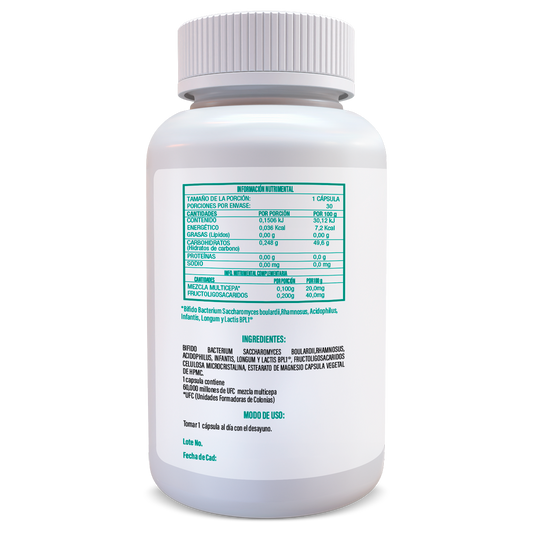 SMB MULTI  FR SIMBIOTICOS PROBIOTICOS Y PREBIOTICOS 30 CAPS VEGANAS DE 500 MG
