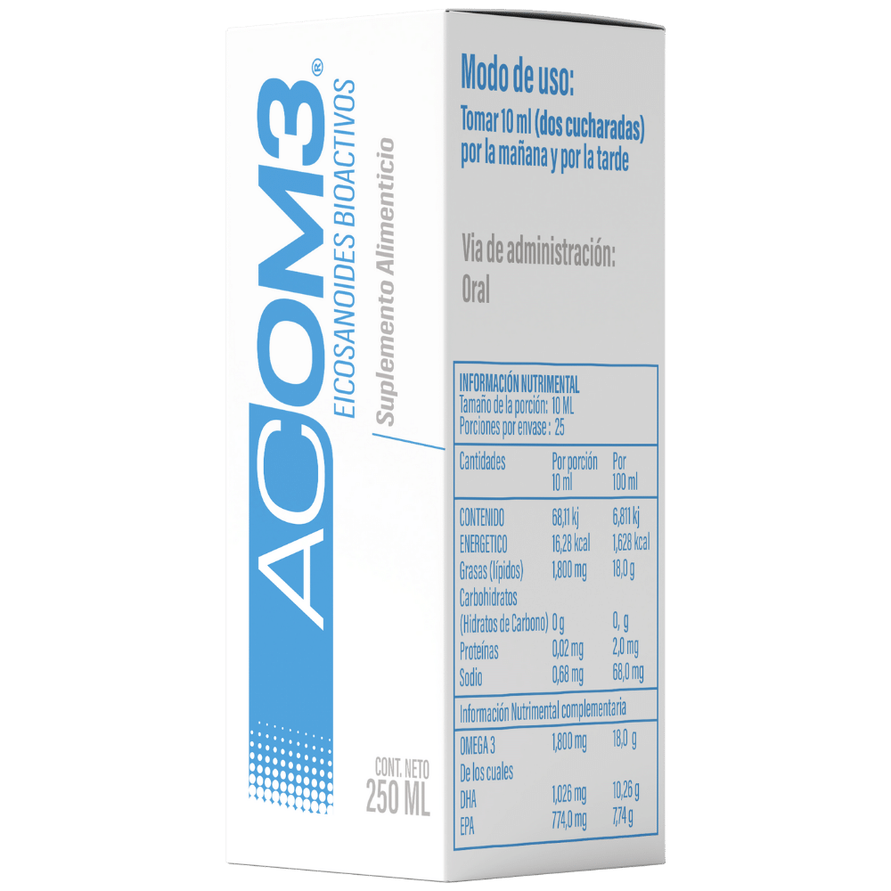 ACOM 3 Eicosanoides Bioactivos de Omega 3 Liposomal 250 ml