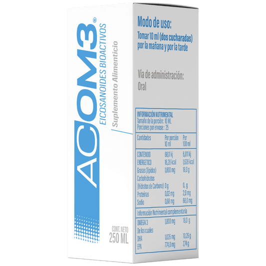 ACOM 3 Eicosanoides Bioactivos de Omega 3 Liposomal 250 ml