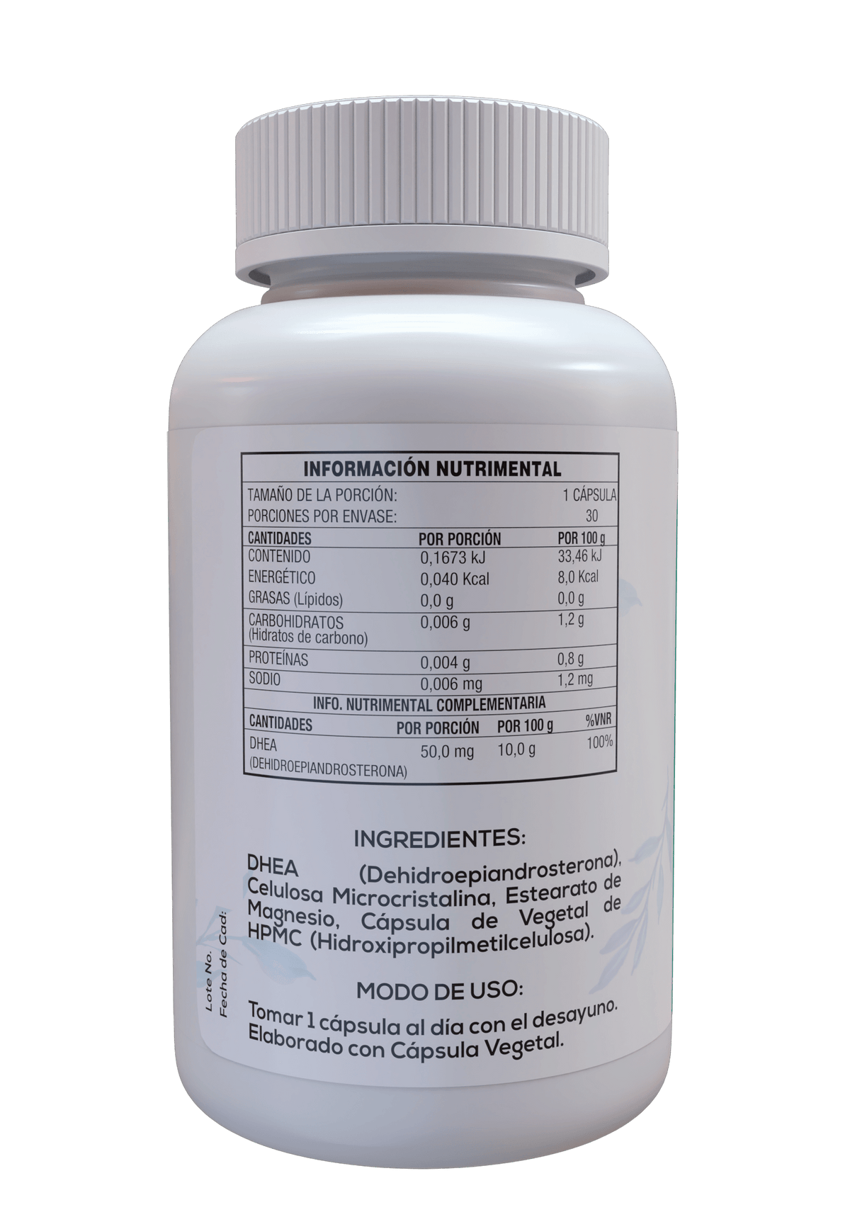DHEA 30 Cápsulas Veganas de 500 mg