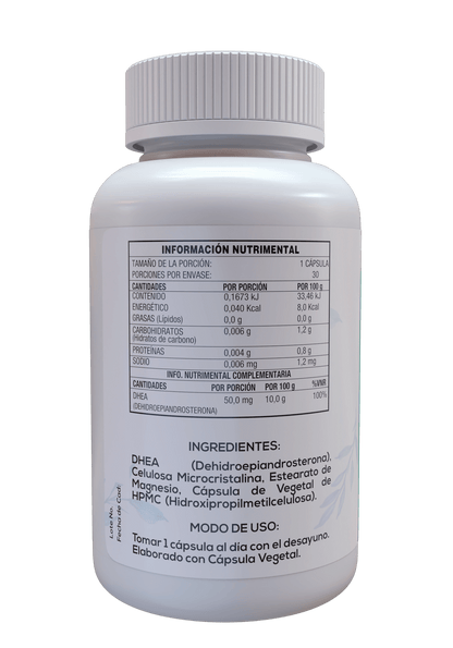 DHEA 30 Cápsulas Veganas de 500 mg
