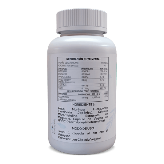 Fucoxantina 40 Cápsulas Veganas de 500 mg