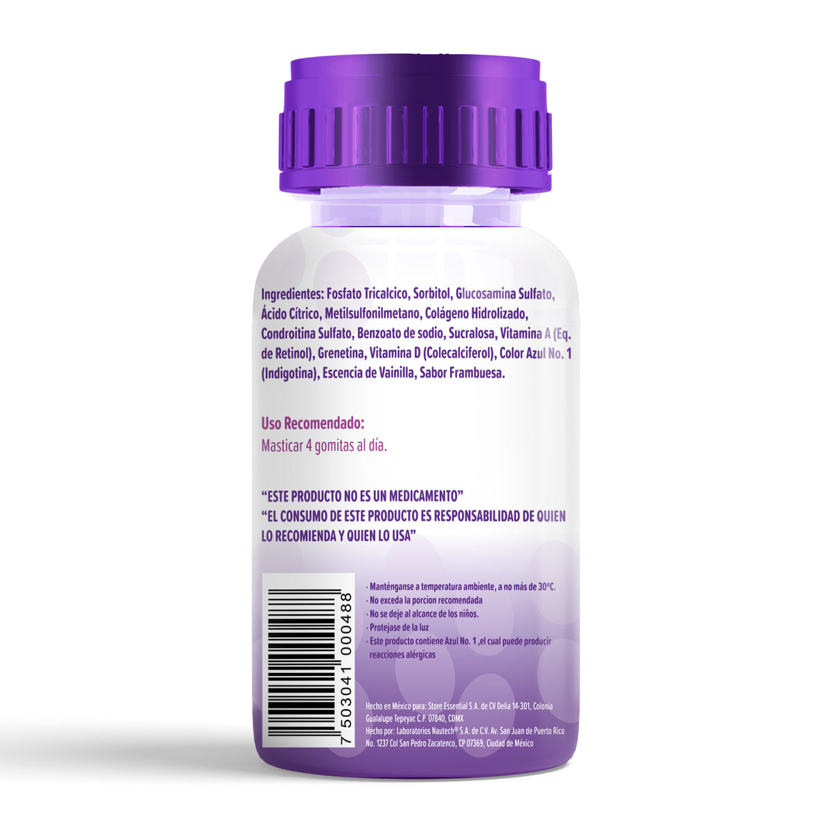 Gomitas de Glucosamina, Condroitina, MSM, Colágeno, Vitaminas A, D y Calcio 242 gr