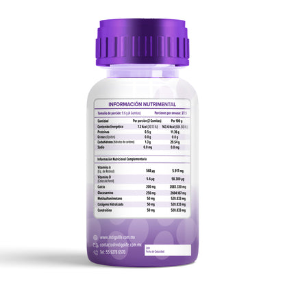 Gomitas de Glucosamina, Condroitina, MSM, Colágeno, Vitaminas A, D y Calcio 242 gr