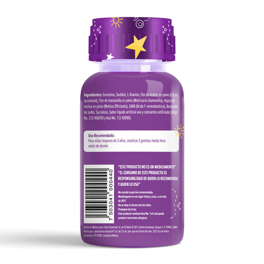 Gomitas Noche para Niños con L-Teanina, Azahar, Melissa, Manzanillay GABA Sabor Uva 242 gr
