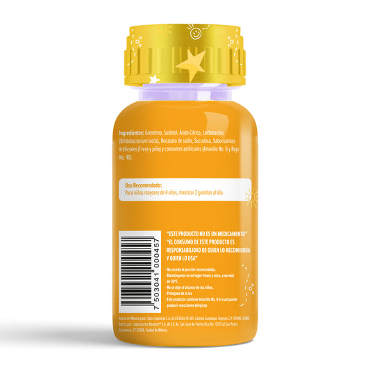 Gomitas para Niños Probióticos Bifidobacterium Lactis Sabor Fresa y Piña 242 gr