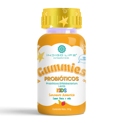 Gomitas para Niños Probióticos Bifidobacterium Lactis Sabor Fresa y Piña 242 gr