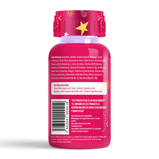Gomitas para Niños Omega 3 con Vitaminas y Minerales Sabor Fresa y Piña 242 gr