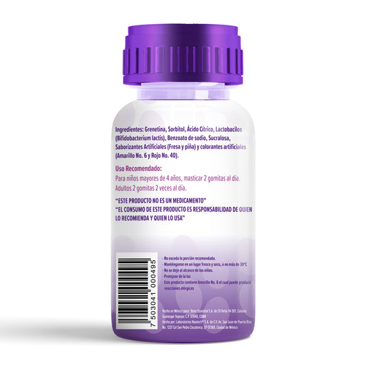 Gomitas Probióticos Bifidobacterium Lactis Sabor Fresa y Piña 242 gr