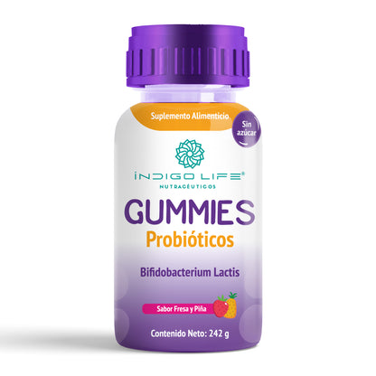 Gomitas Probióticos Bifidobacterium Lactis Sabor Fresa y Piña 242 gr