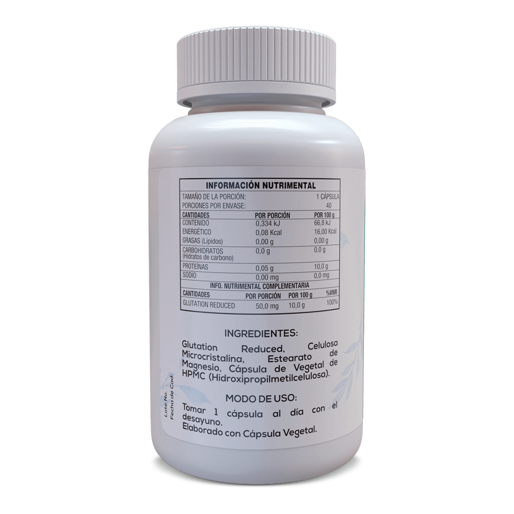 Glutation Reducido 40 Cápsulas Veganas de 500 mg