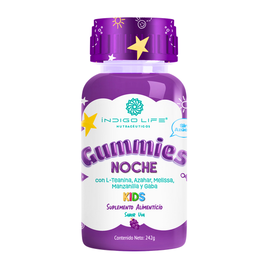 Gomitas Noche para Niños con L-Teanina, Azahar, Melissa, Manzanillay GABA Sabor Uva 242 gr