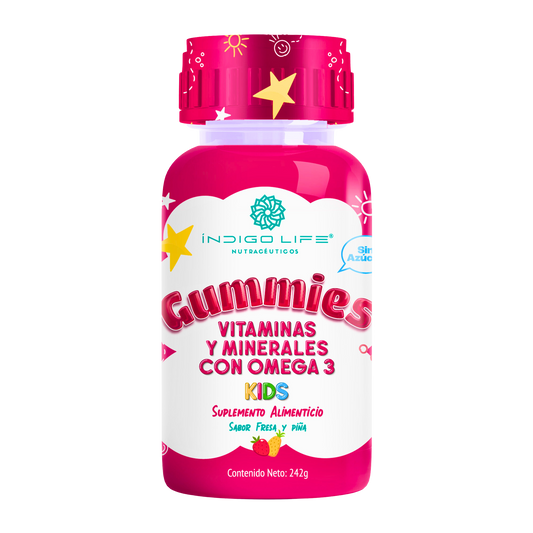 Gomitas para Niños Omega 3 con Vitaminas y Minerales Sabor Fresa y Piña 242 gr