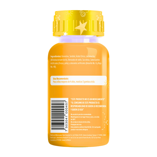 Gomitas para Niños Probióticos Bifidobacterium Lactis Sabor Fresa y Piña 242 gr