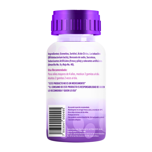 Gomitas Probióticos Bifidobacterium Lactis Sabor Fresa y Piña 242 gr