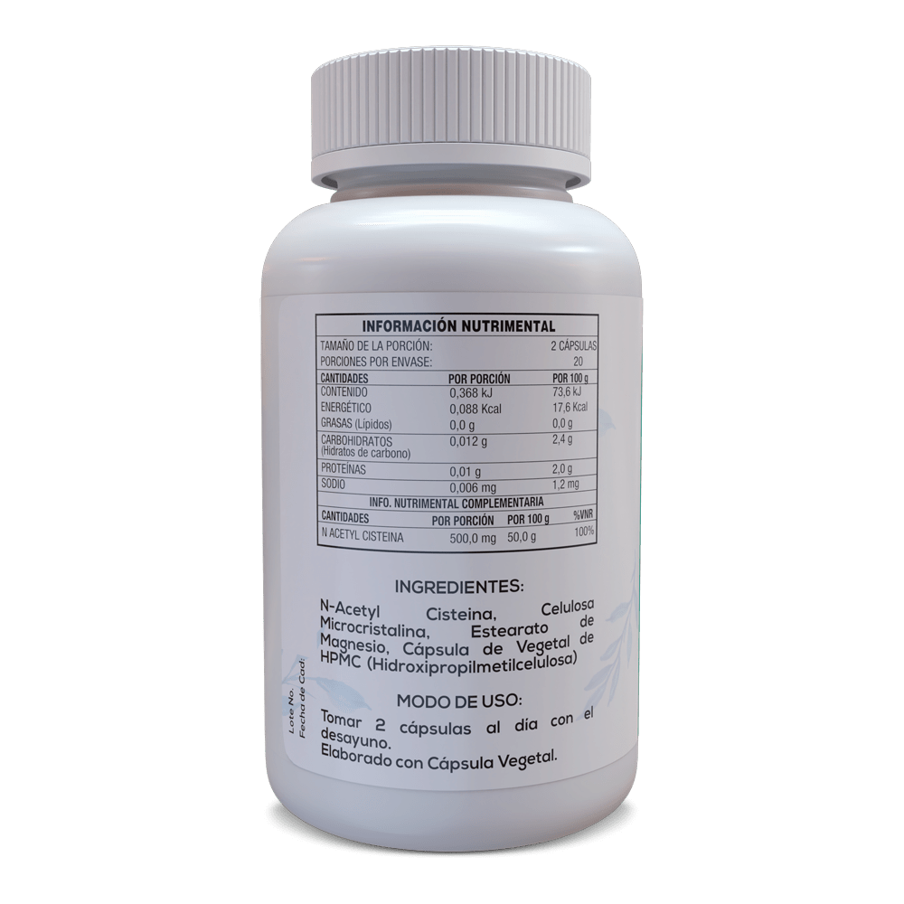 NAC N-Acetyl Cisteína 40 Cápsulas Veganas de 500 mg