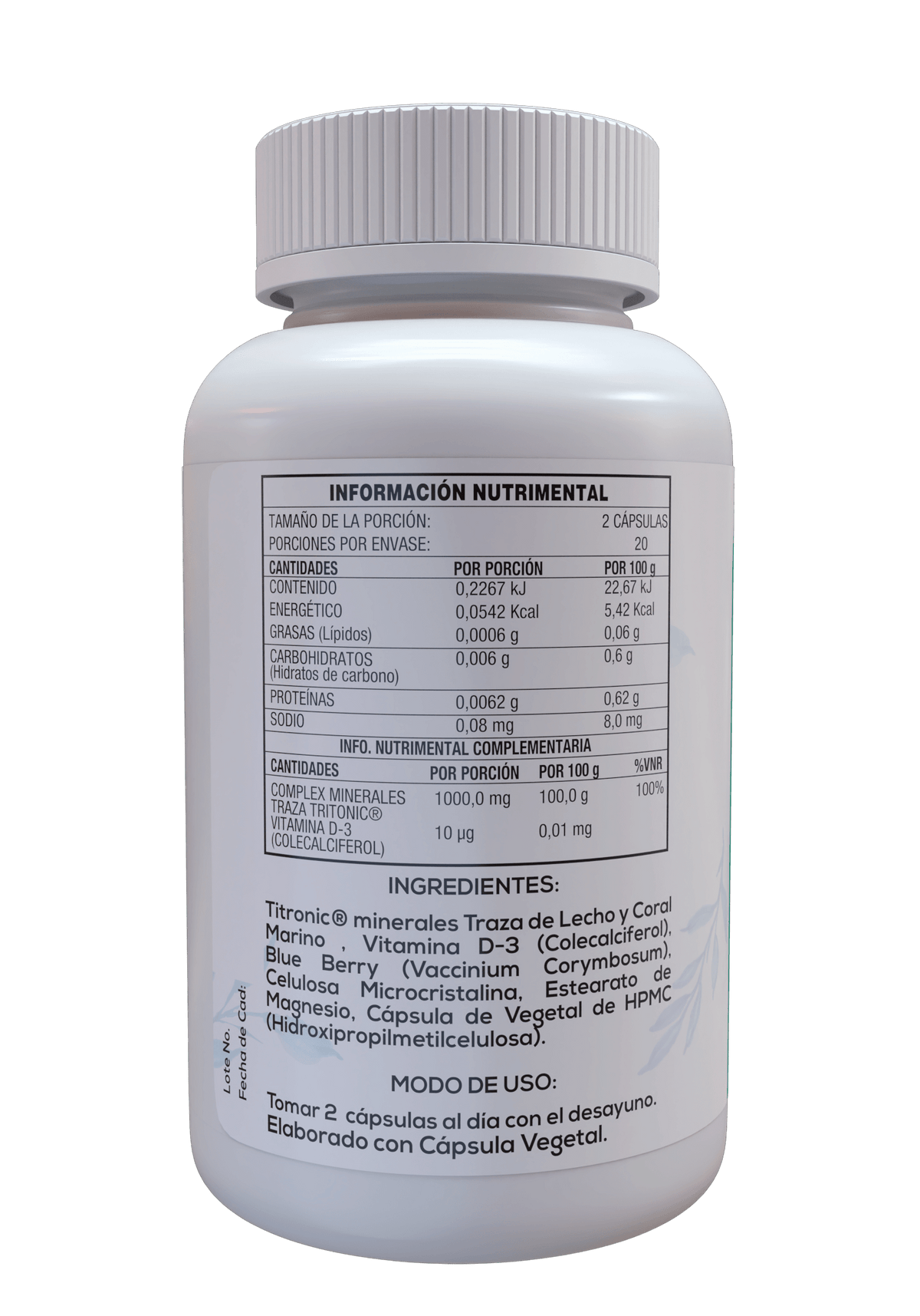 Tritonic Minerales Traza de Lecho y Coral Marino 60 Cápsulas Veganas 500 mg