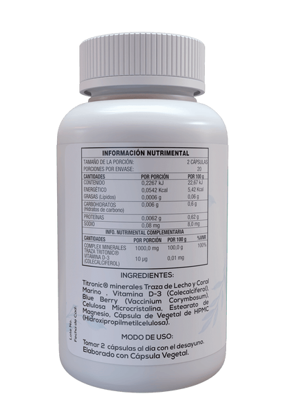 Tritonic Minerales Traza de Lecho y Coral Marino 60 Cápsulas Veganas 500 mg