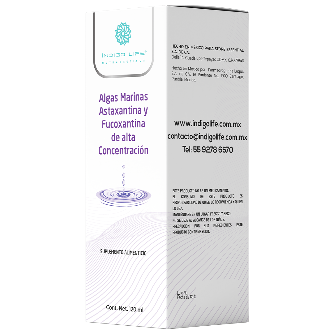 Algas Marinas Astaxantina y Fucoxantina de Alta Concentración 120 ml