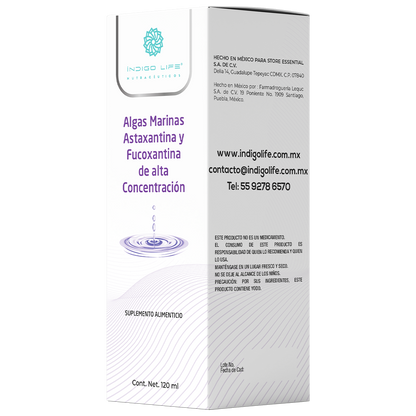 Algas Marinas Astaxantina y Fucoxantina de Alta Concentración 120 ml