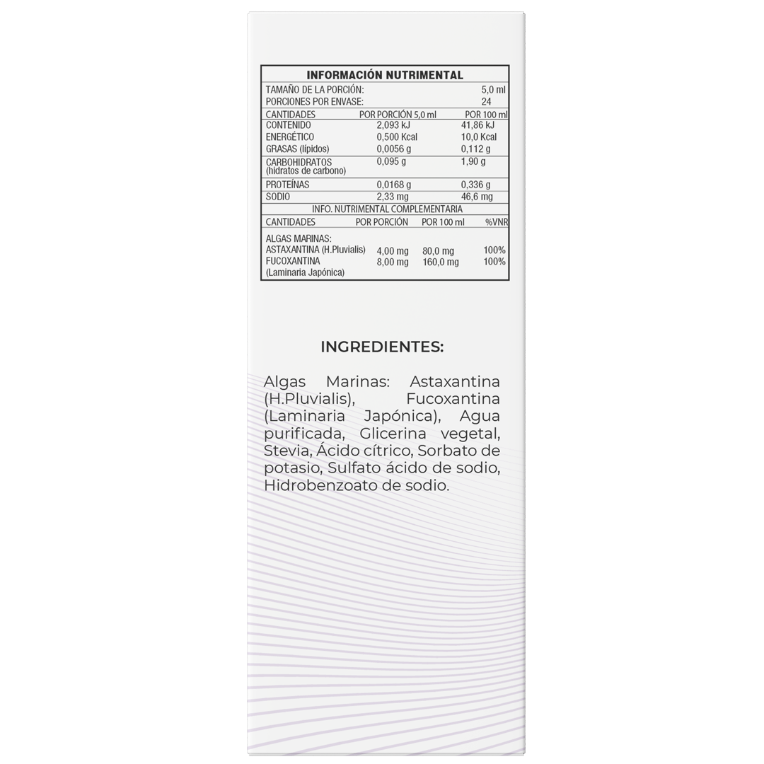 Algas Marinas Astaxantina y Fucoxantina de Alta Concentración 120 ml