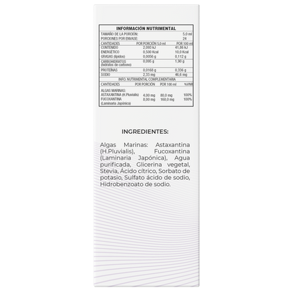 Algas Marinas Astaxantina y Fucoxantina de Alta Concentración 120 ml