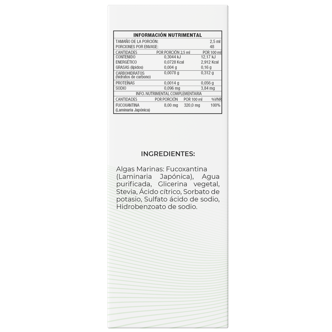 Algas Marinas Fucoxantina de Alta Concentración 120 ml