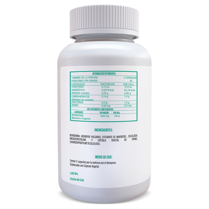 BERBERINA 60 CAPS VEGANAS DE 500 MG